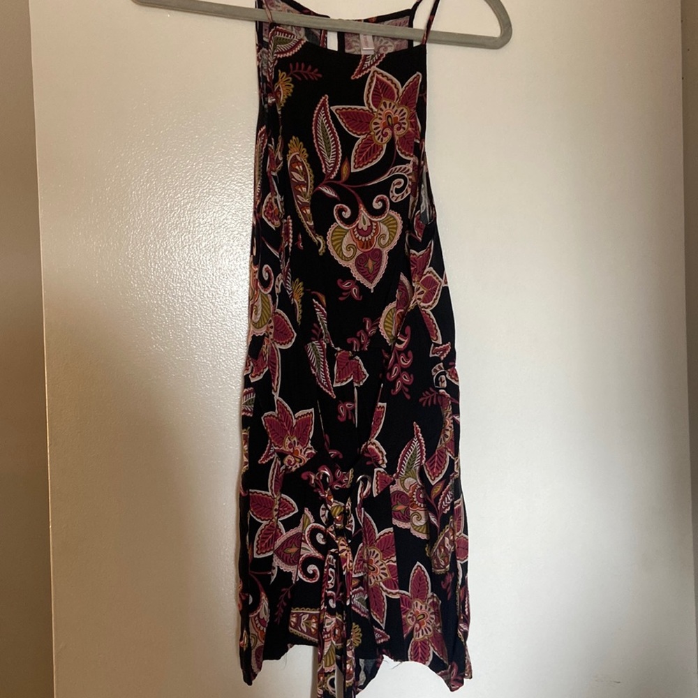 Sexy black shorts romper with tie front size medium